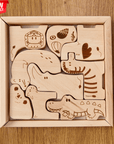 Wooden Safari Animal Puzzle Box for Toddlers-0