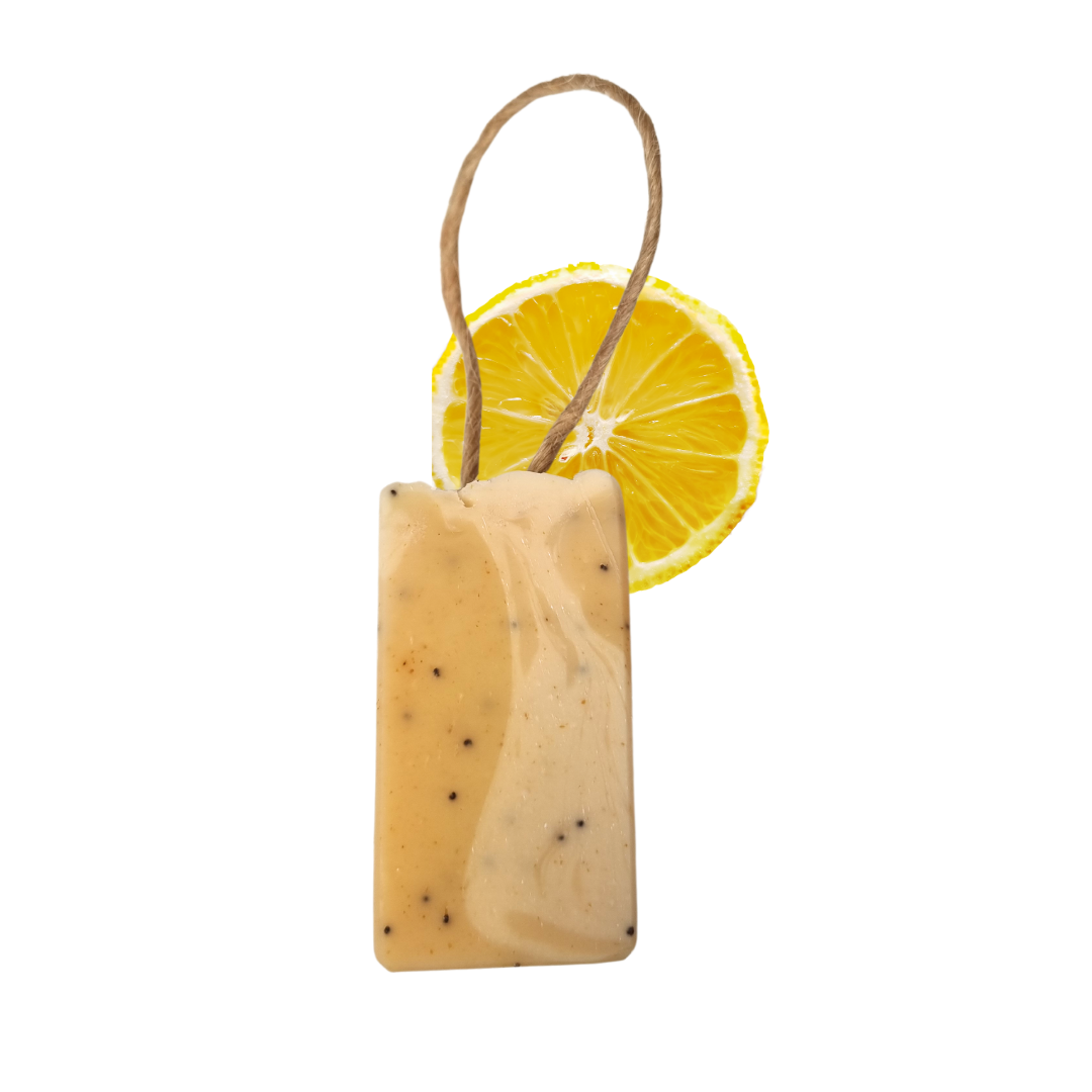 Lemon Sorbet Soap Bar | Lemon, Lemongrass &amp; Poppy Seed Natural Handcrafted Soap | Vegan, Plastic-Free Skincare | 3 Styles Available