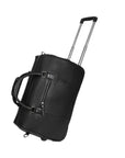 Leather Trolley Bag with Wheels & Ample Storage