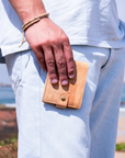 Buttoned Cork Wallet- Natural