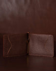 The Pinnacle Wallet - Brown Slim Money Clip Pebble Grain Leather Wallet