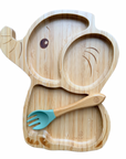 Bamboo Plate & Fork - Elephant