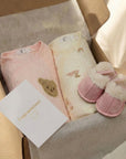 The Cozy Pink Boucle Baby Bear & Rainbow Personalised Gift Box