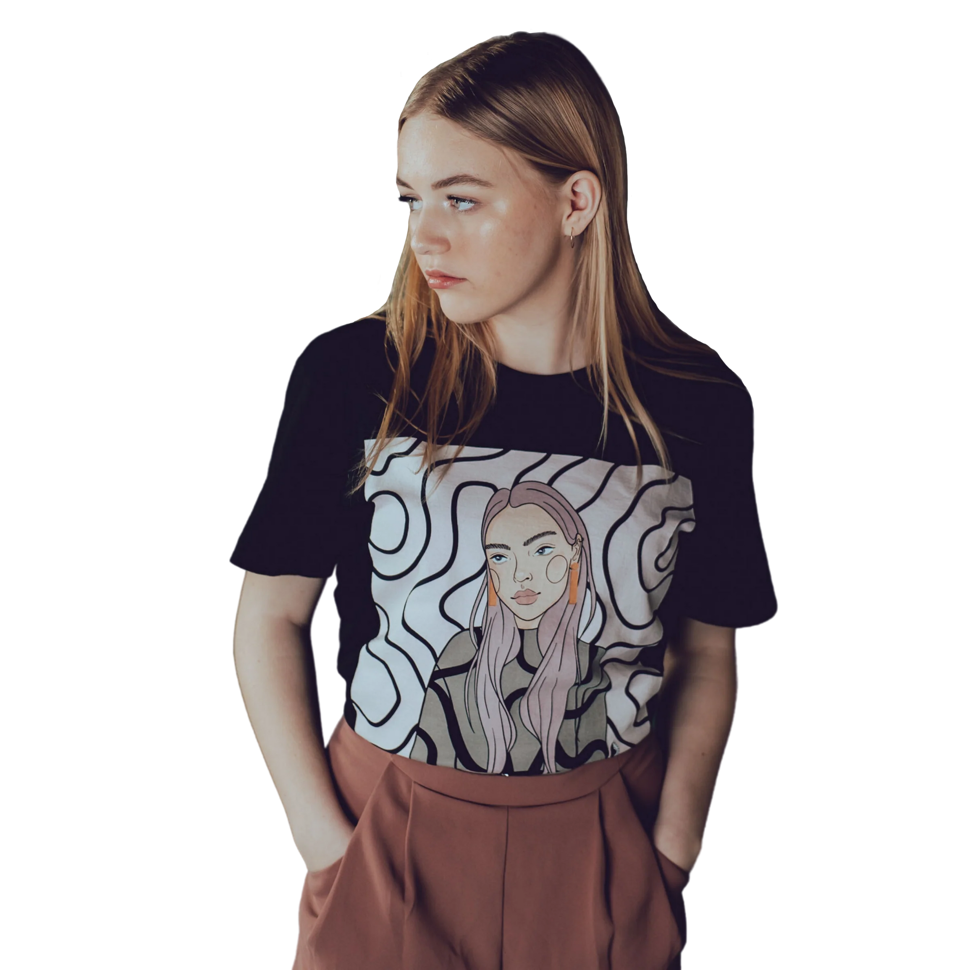 Unisex Organic Cotton T Shirt with Illustration