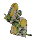Lemon Linen Oven Glove with Double Wool Filling