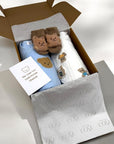 The Cozy Blue Boucle Baby Bear & Charming Bear Personalised Gift Box