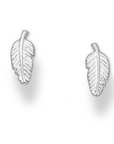 Silver Leaf Stud Earrings