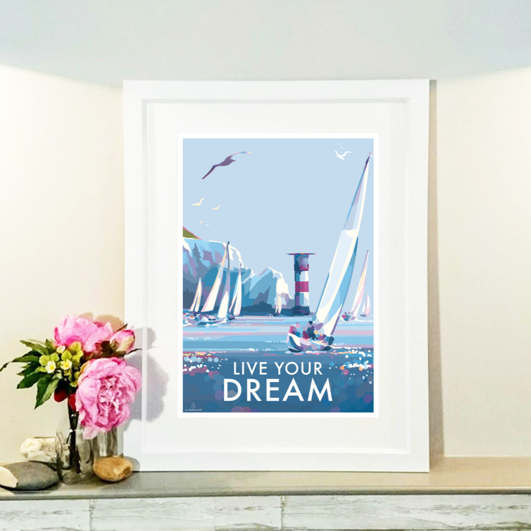 Live Your Dream Vintage Style Retro Quote Poster