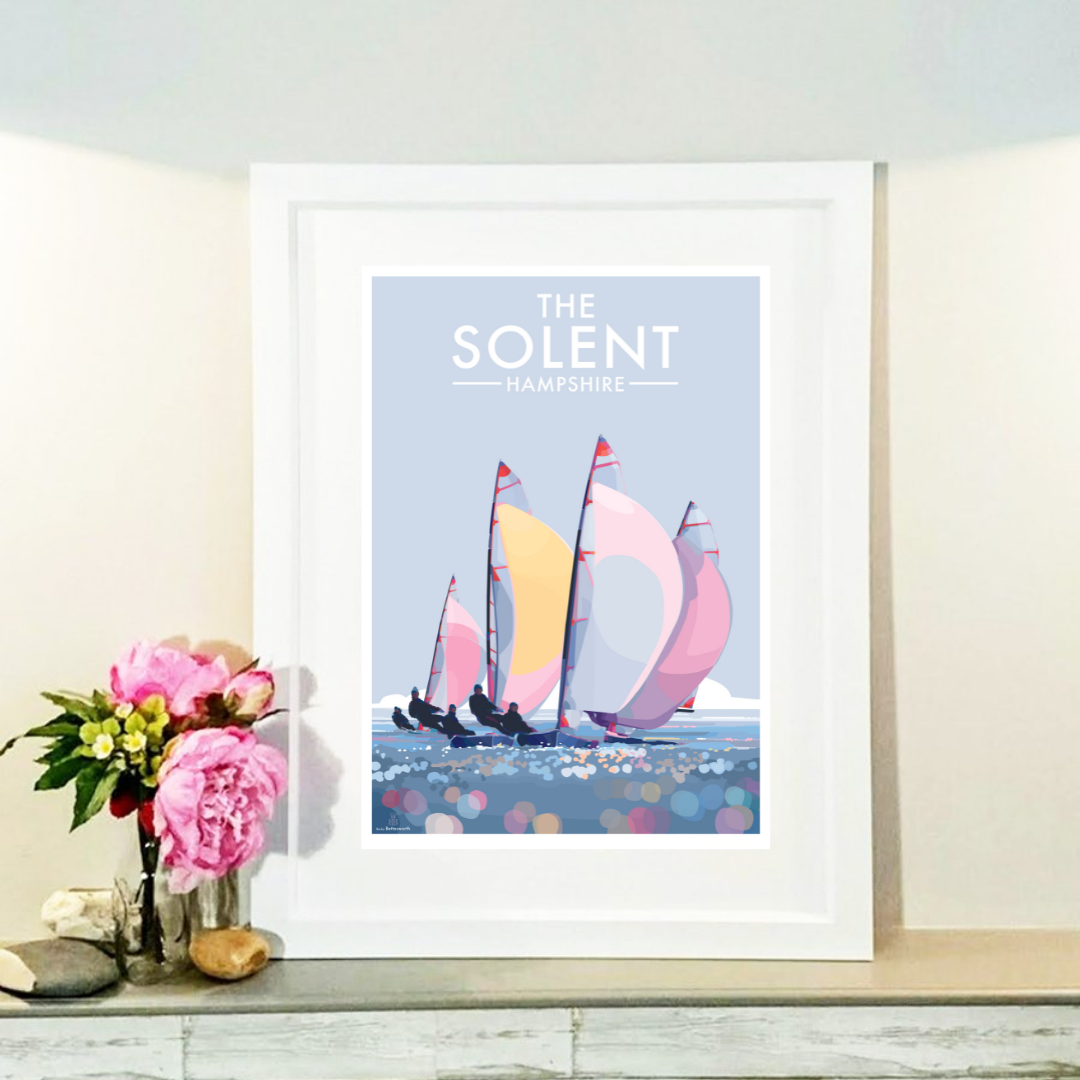 The Solent Vintage Travel Poster Print