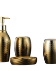 4 Pieces Golden Ceramic Bathroom Set-0