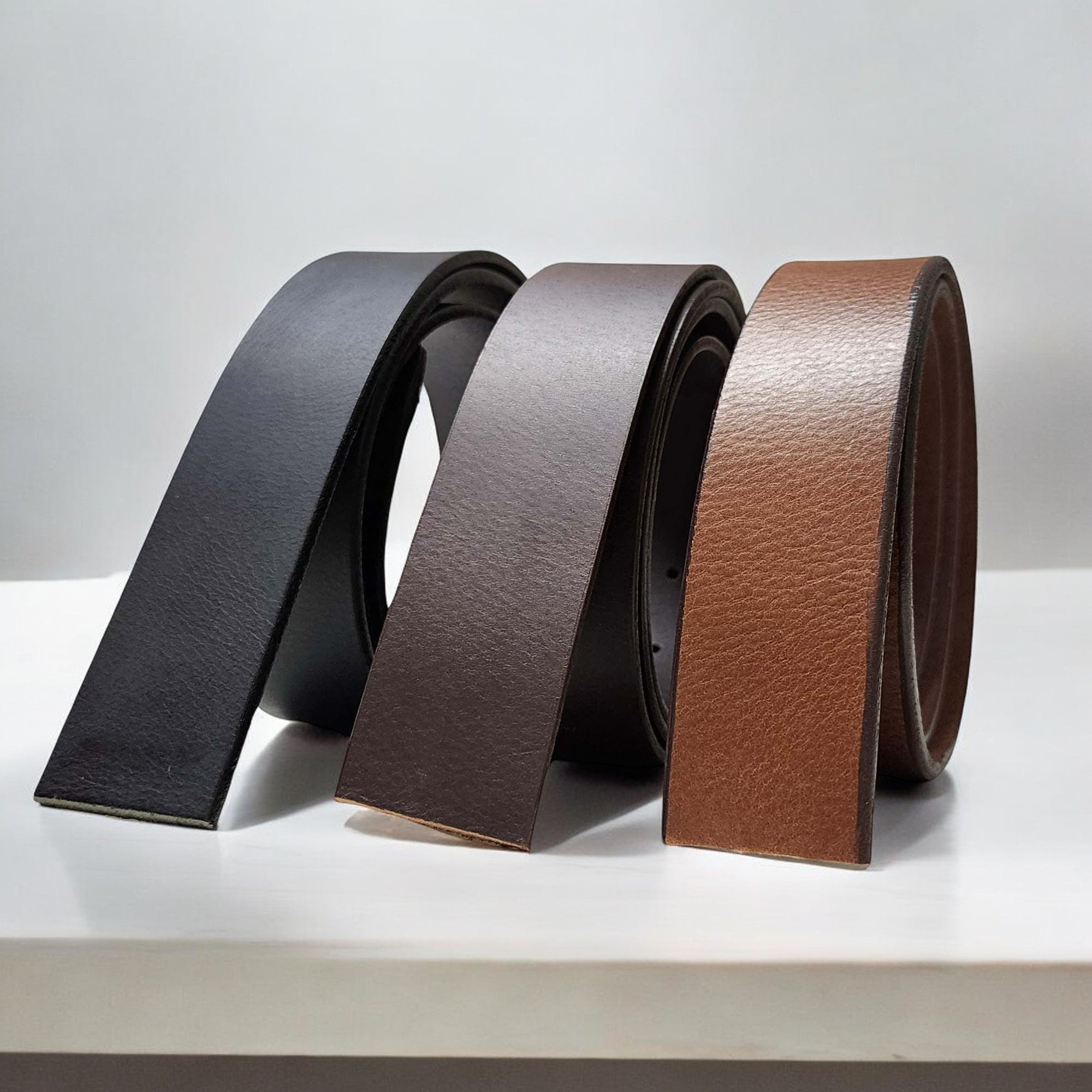 Size Your Own Belt - 100% Full-Grain Leather Strap With Heavy Duty Buckle
