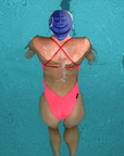 Women's One-piece Single-Strap Swimsuit Pink