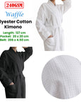 NNEDSZ Jason 240GSM Waffle Polyester Cotton Kimono Ebony-2