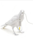 NNEDSZ White Bird Sitting Shape Nordic Resin Bird Wall Lamp - Creative Animal Bedside Decorative USB Night Light, Stylish Bird Perched Lamp for Bedroom and Living Room-3