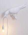 NNEDSZ White Bird Right Wall Lamp Nordic Resin Bird Wall Lamp - Creative Animal Bedside Decorative USB Night Light, Stylish Bird Perched Lamp for Bedroom and Living Room-0