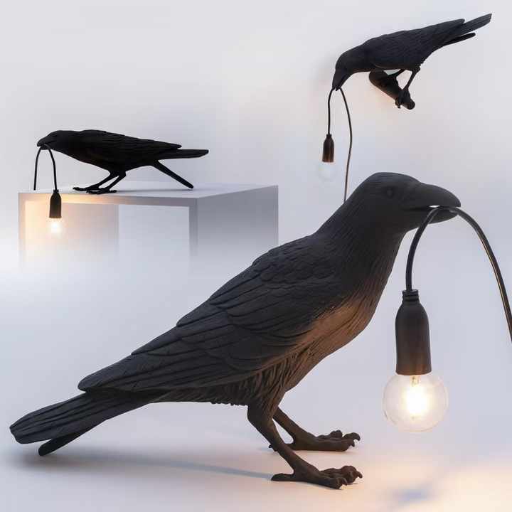 NNEDSZ White Bird Right Wall Lamp Nordic Resin Bird Wall Lamp - Creative Animal Bedside Decorative USB Night Light, Stylish Bird Perched Lamp for Bedroom and Living Room-2
