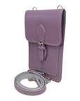 Handmade Leather Mobile Phone Pouch Plus - Pastel Violet