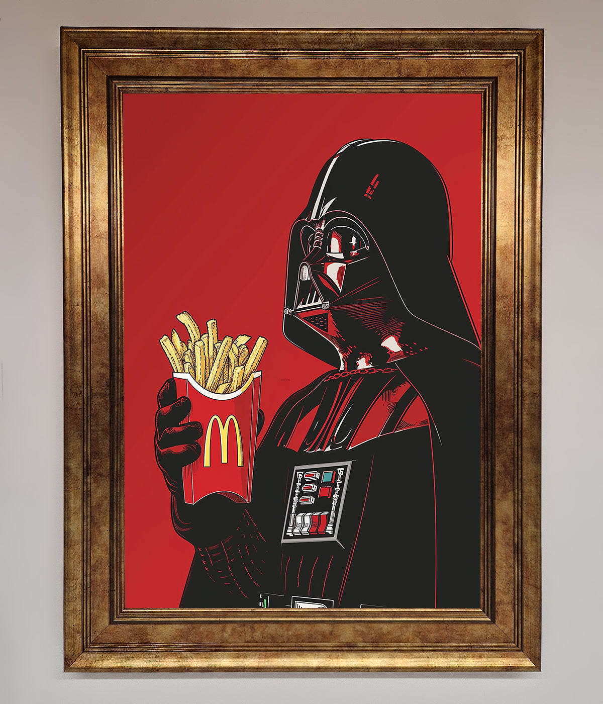 Premium Vader French Fries Framed Poster, Star Wars Wall Art, Trendy Decor by Zestio at brixbailey.com