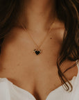 Nocturnal Succubus Gold Heart Pendant Necklace