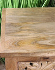 Vansura Carved Bedside Table 2 Drawer