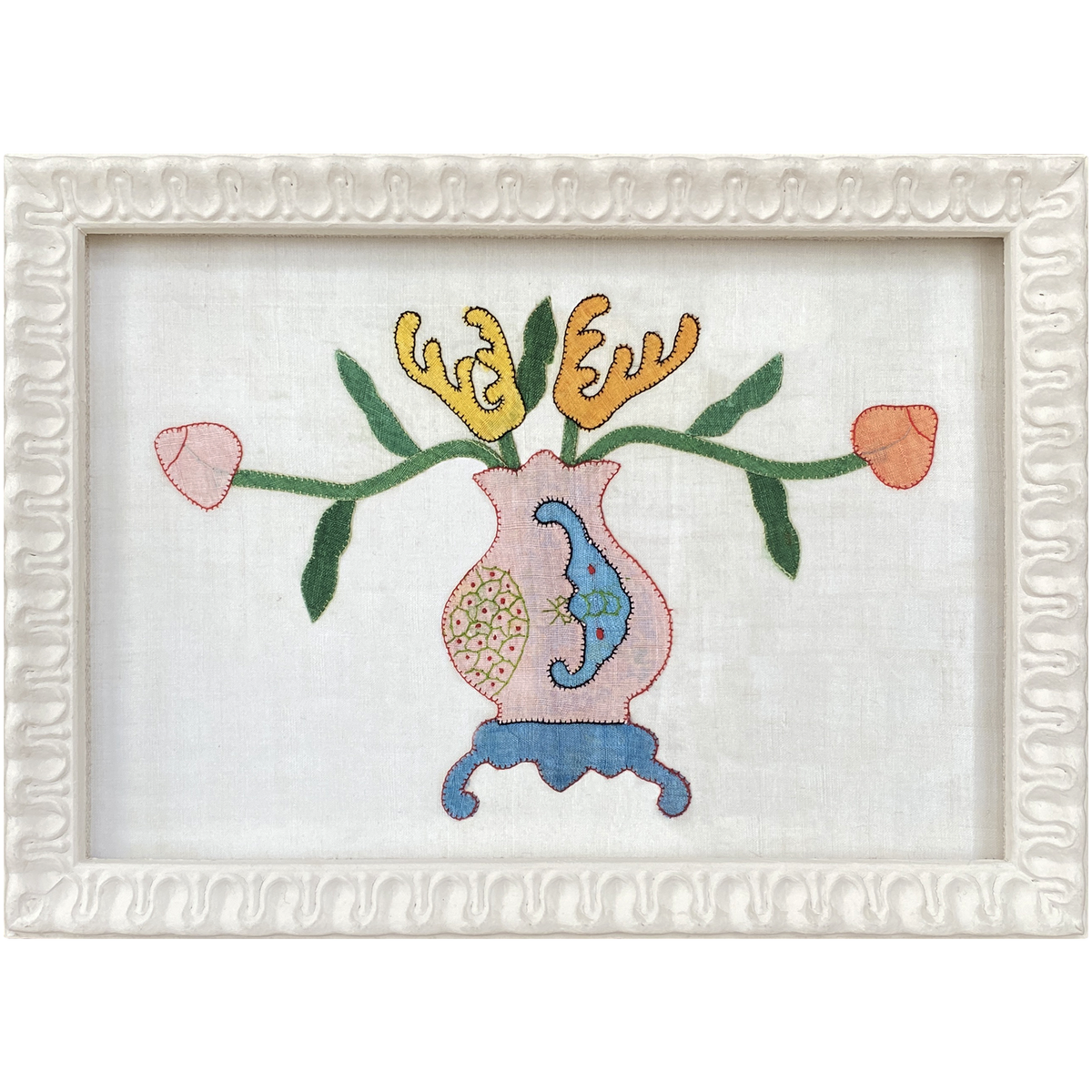 Vase Framed Embroidery Print