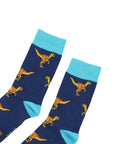 Save the Velociraptors Bamboo Socks in Navy