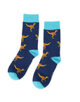 Save the Velociraptors Bamboo Socks in Navy
