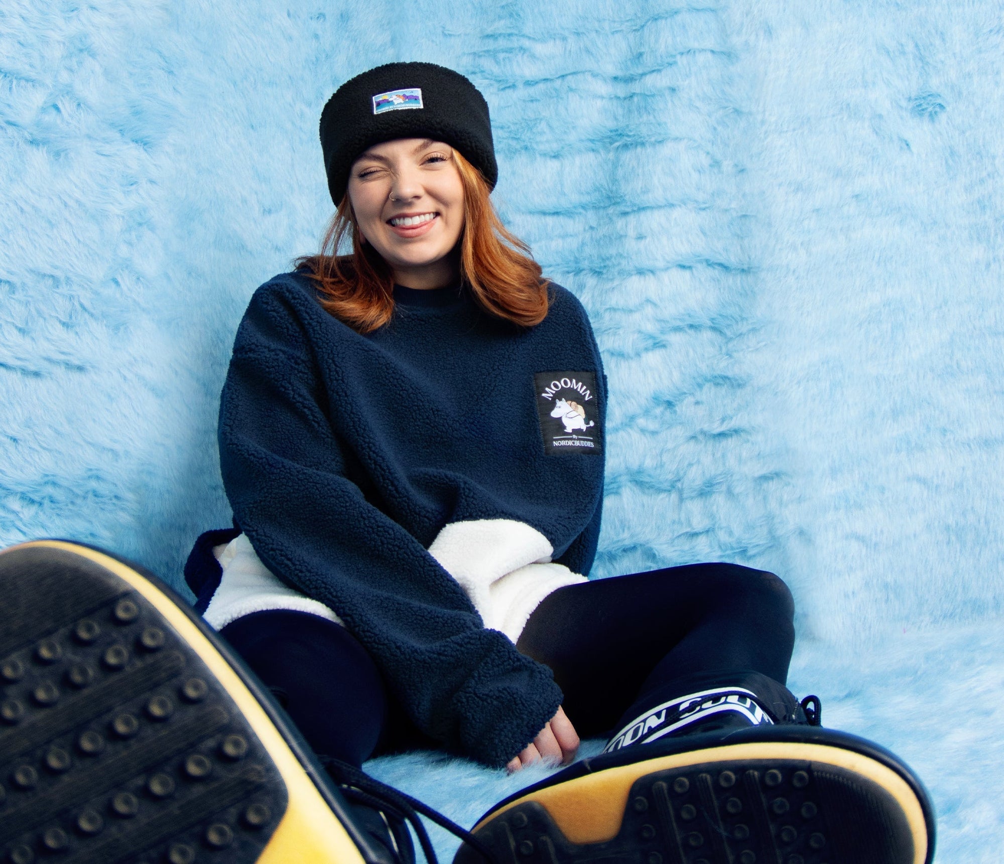 Navy and White Adventure Fleece