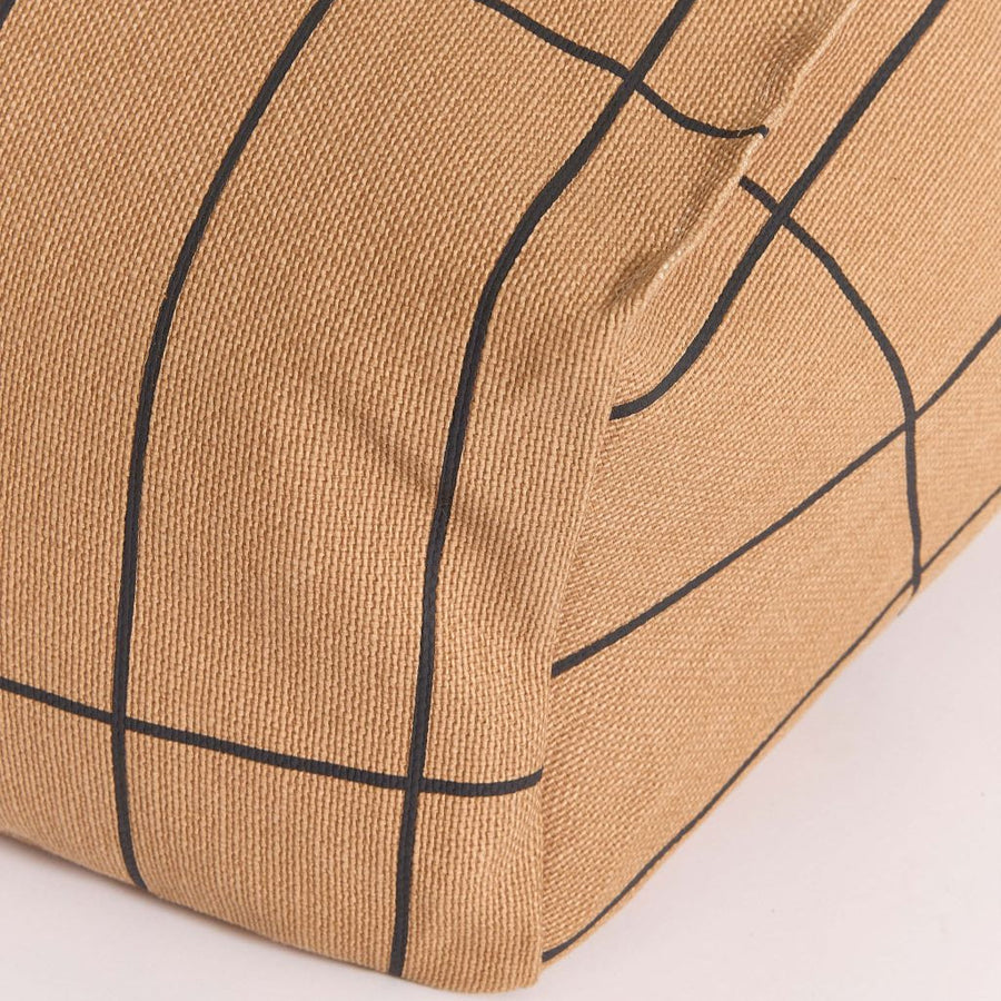 Premium Vibes Armchair Beanbag, stylish brown black grid pattern, lightweight luxury comfort, soft cotton cover, trending home decor by Ella James at brixbailey.com