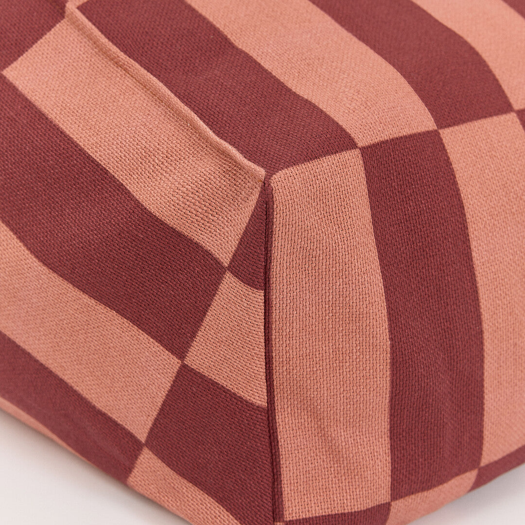 Vibes Kids Armchair Beanbag Maroon Tiles by Nobodinoz