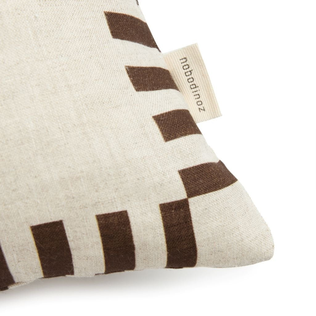 Premium linen horse cushion with blue saddle, charming retro style for kids bedroom decor by Ella James at brixbailey.com