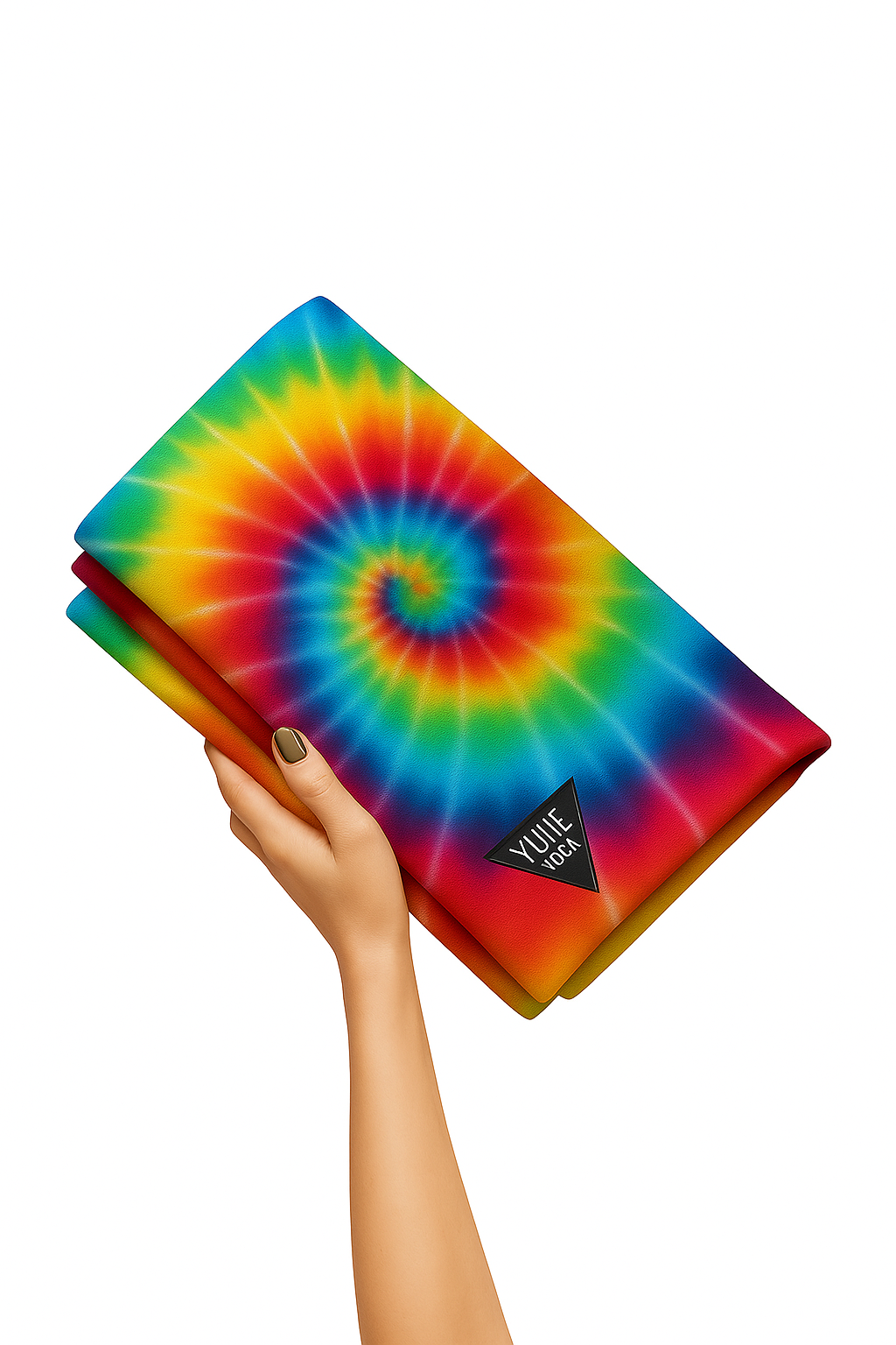 Rainbow Tie Dye Foldable Travel Yoga Mat – 2mm Lightweight Natural Rubber, Non-Slip, Eco-Friendly Mat for On-the-Go Practice | Yune Yoga-3