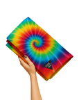 Rainbow Tie Dye Foldable Travel Yoga Mat – 2mm Lightweight Natural Rubber, Non-Slip, Eco-Friendly Mat for On-the-Go Practice | Yune Yoga-3