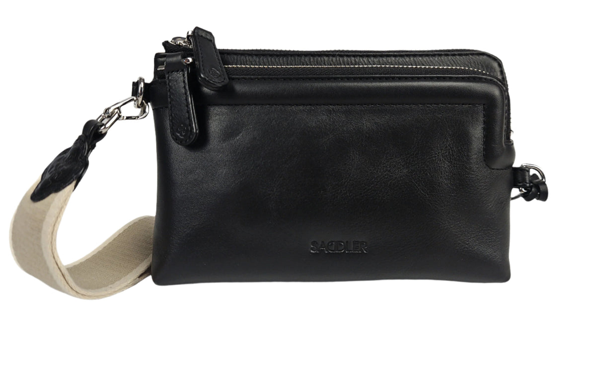 Heather Leather Clutch &amp; Crossbody Bag - Handmade by Saddler  – Versatile &amp; Compact