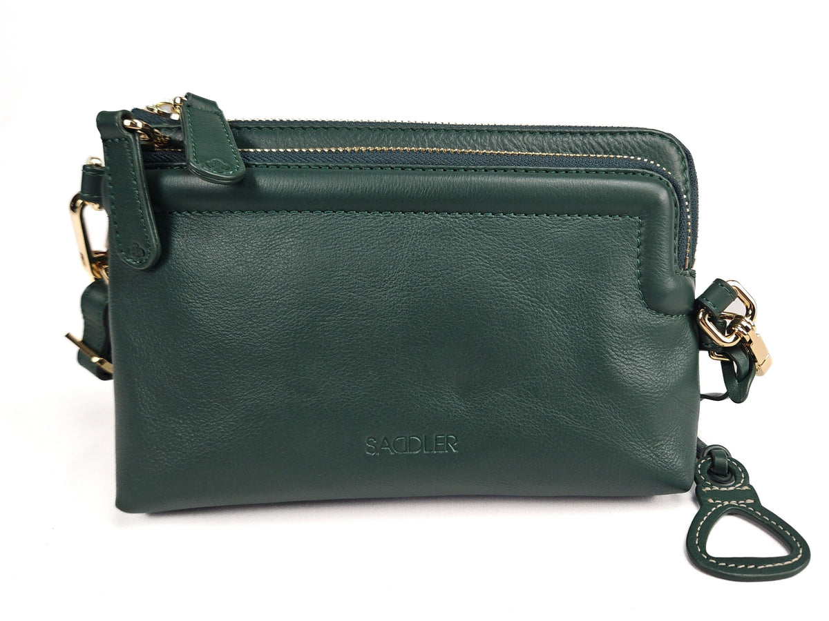 Heather Leather Clutch &amp; Crossbody Bag - Handmade by Saddler  – Versatile &amp; Compact