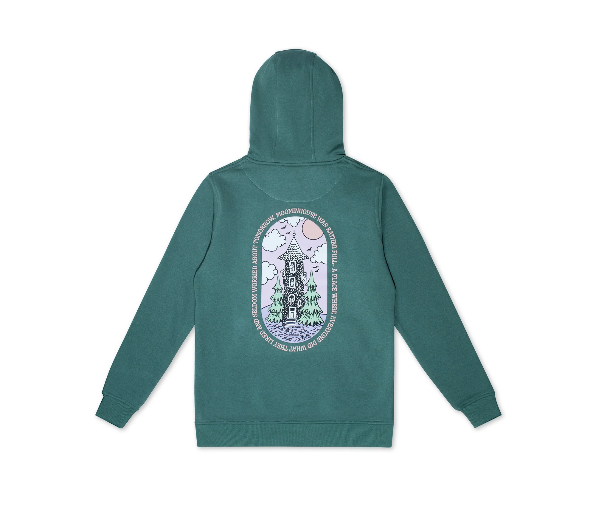 Organic Premium Green Hoodie with Moominhouse Print