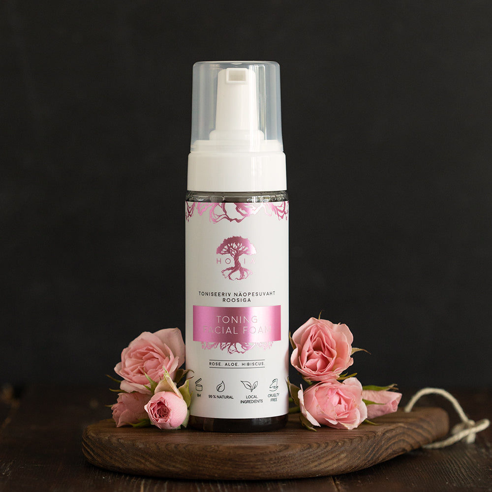 Revitalize Your Skin with Organic Rose Water Face Wash Foam by HOIA at www.brixbailey.com