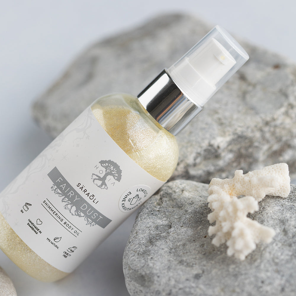Silver Glitter Body Oil – Nourishing, Sparkling & Eco-Friendly by HOIA at www.brixbailey.com