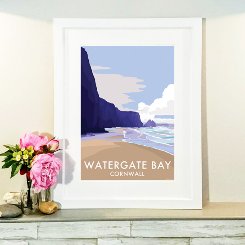 Watergate Bay Vintage Seaside Print