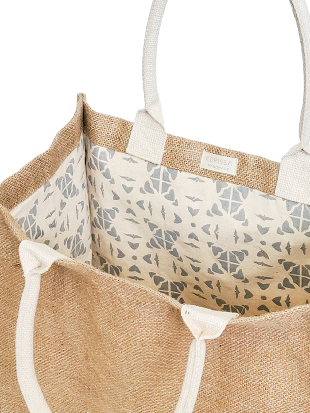 Jute Canvas Gift Bag With Pompom