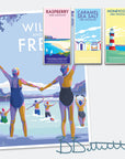 Wild and Free Vintage Seaside Poster
