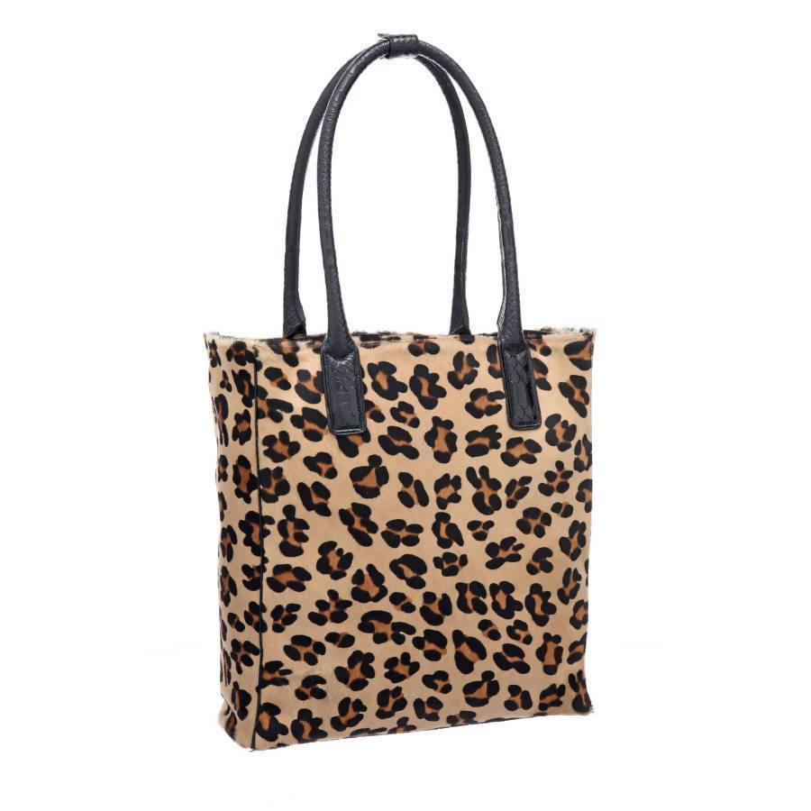 NEW Leopard Leather Day Tote Bag