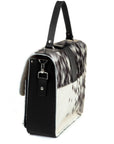 NEW Ivory Calf Hair Leather Top Handle Bag