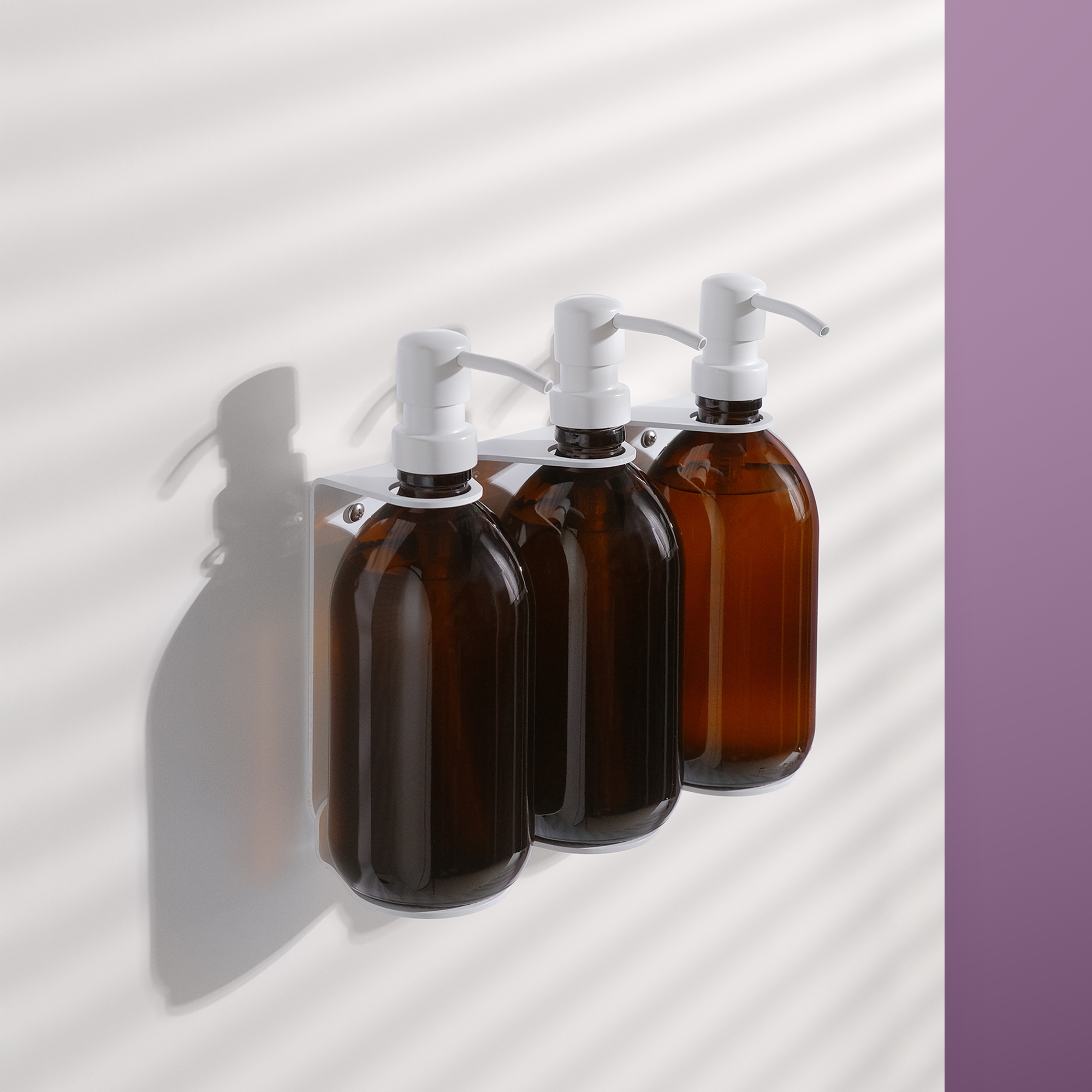 White Triple Wall Mounted Soap Dispenser-0