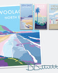 Woolacombe Vintage Seaside Travel Poster Print
