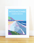 Woolacombe Vintage Seaside Travel Poster Print