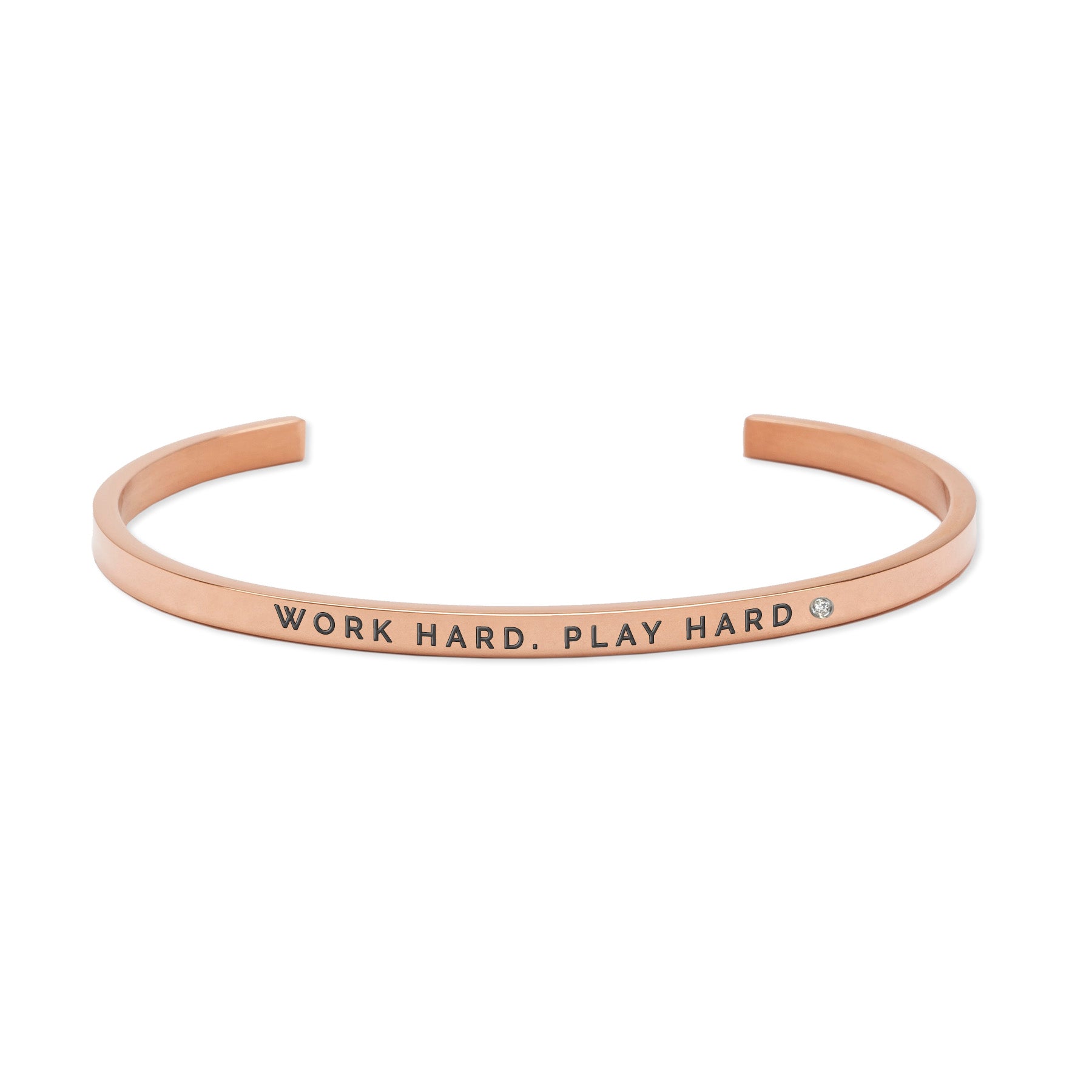 Work Hard Play Hard Motto Bracelet - Adjustable &amp; Durable Stainless Steel Jewelry by Olla at www.brixbailey.com
