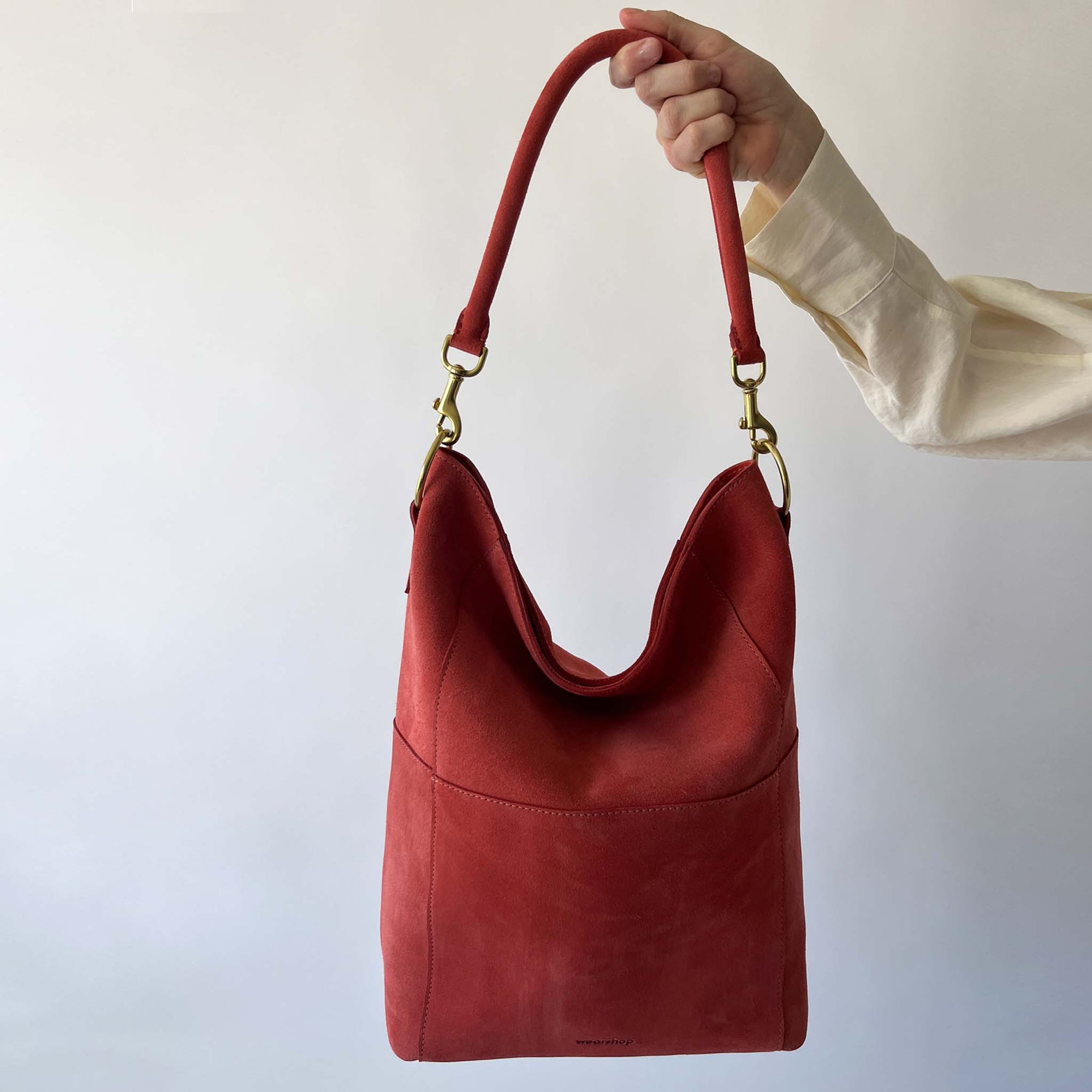 Meletti Bag in Coral Suede