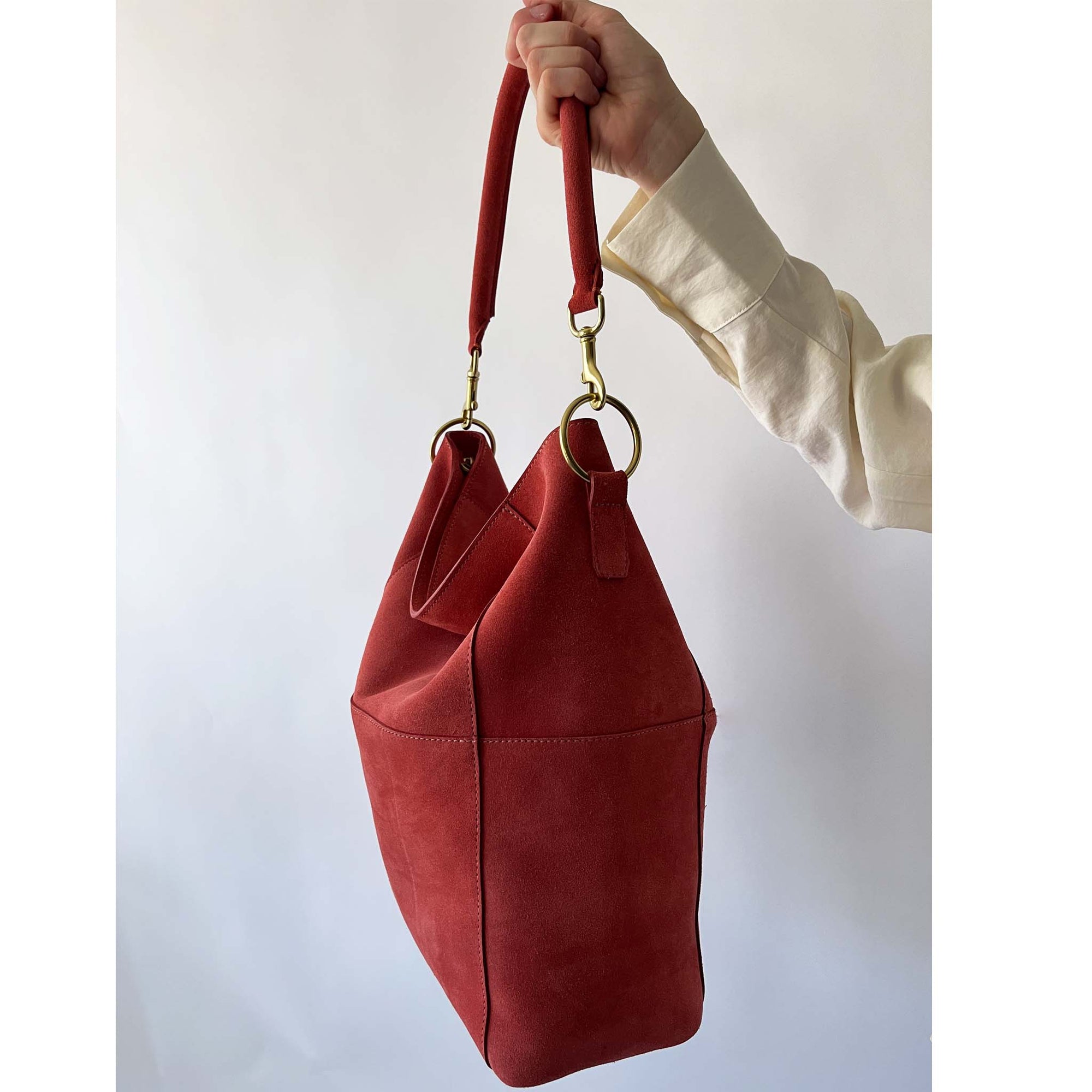 Meletti Bag in Coral Suede