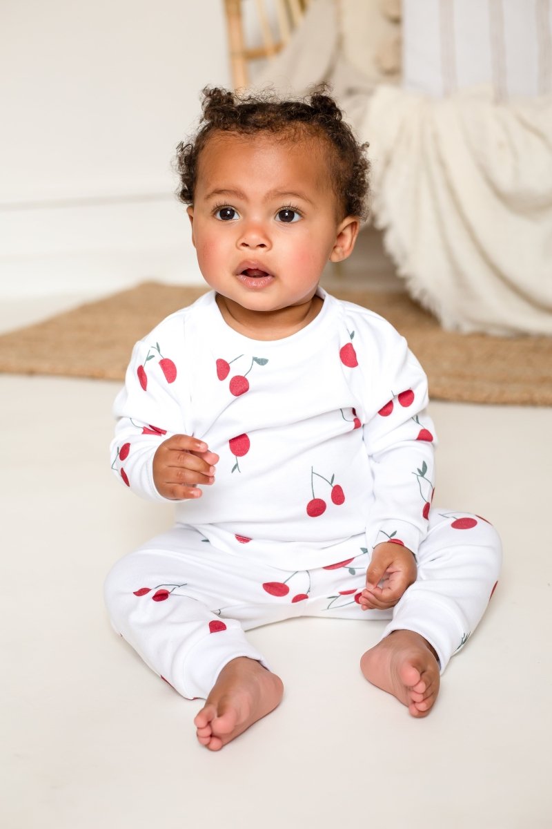 Cherry Bamboo &amp; Organic Cotton Two-Piece Set Long Sleeve Pyjamas